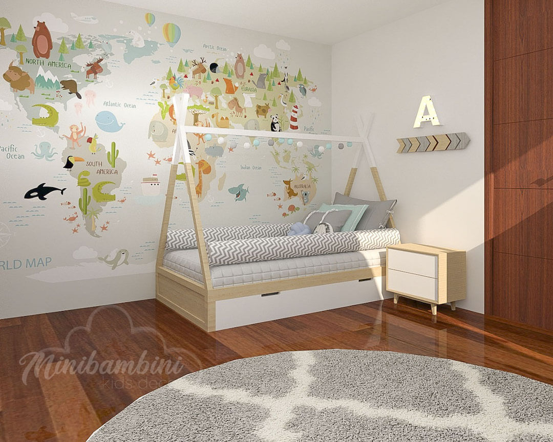 Diseño de interiores, diseño de espacios para niños, render, cuartos para niños